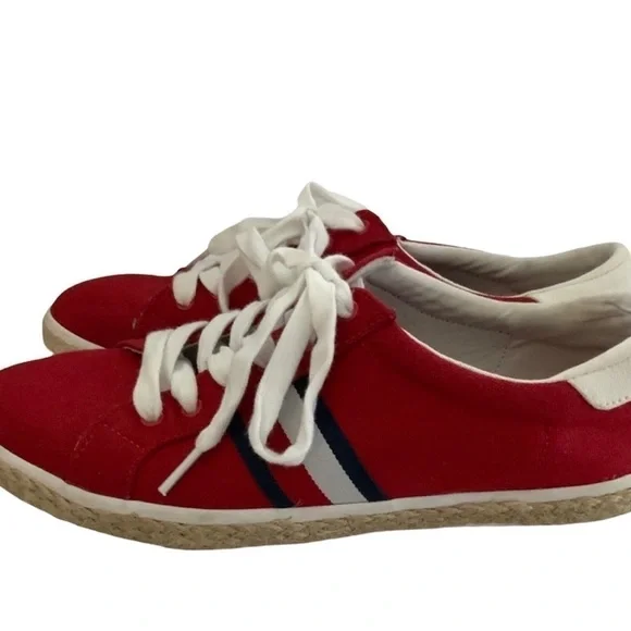 TOMMY HILFIGER Red Filip 2 Canvas Espadrille Sneakers - Picture 2 of 6